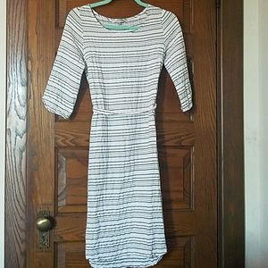 DownEast Striped Gray White Dress XS